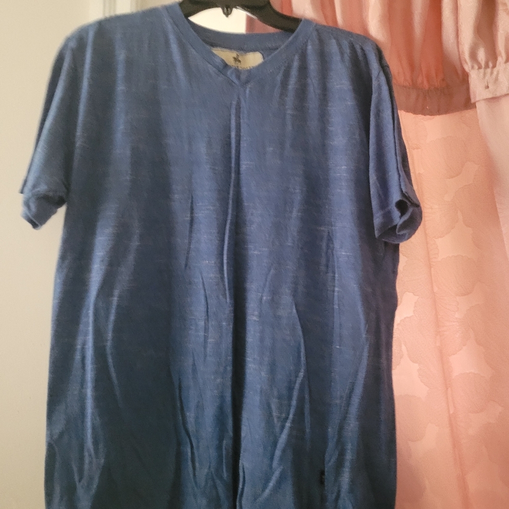 Ferruche Men's Blue V-Neck Shirt
